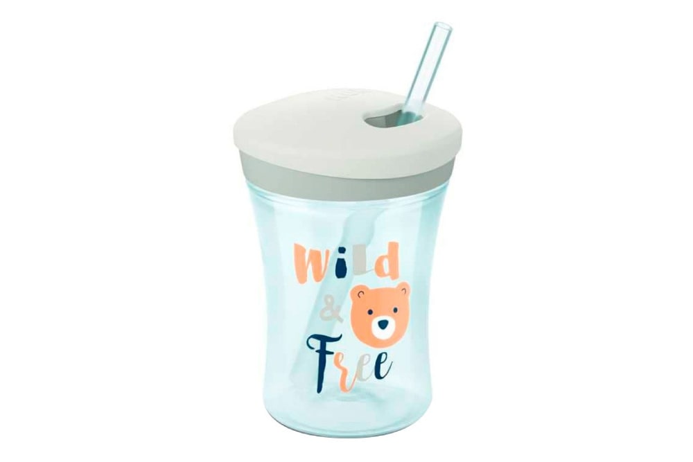 vaso con pajita para bebés