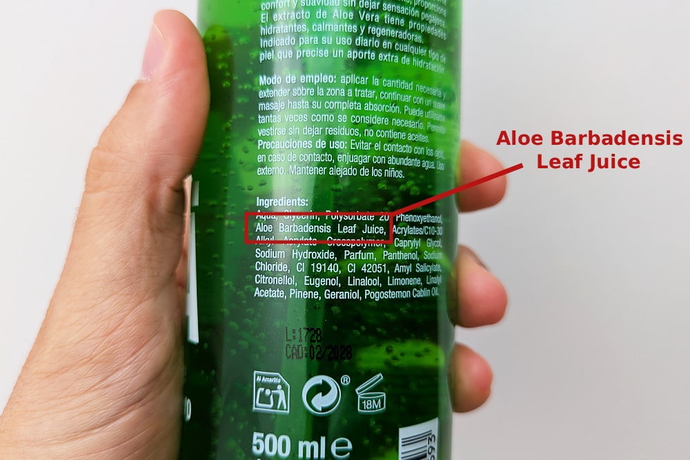 ingrediente aloe bardensis leaf juice