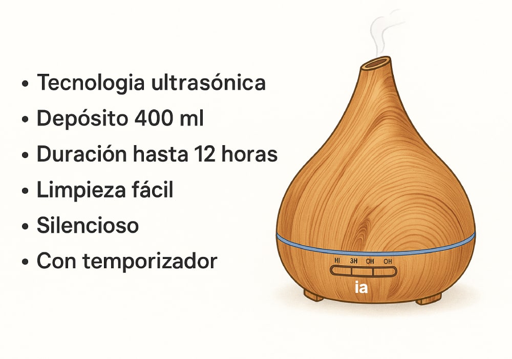 características humidificador difusor de aromas