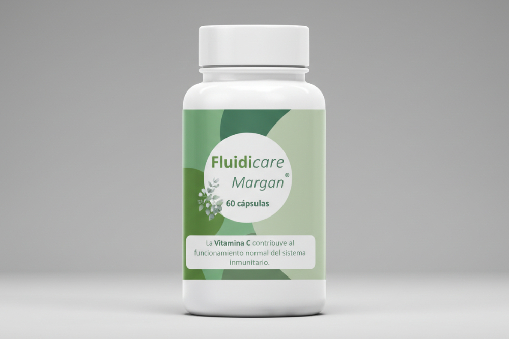 Suplemento Fluidicare Margan con vitamina C para el sistema inmunitario, 60 cápsulas.