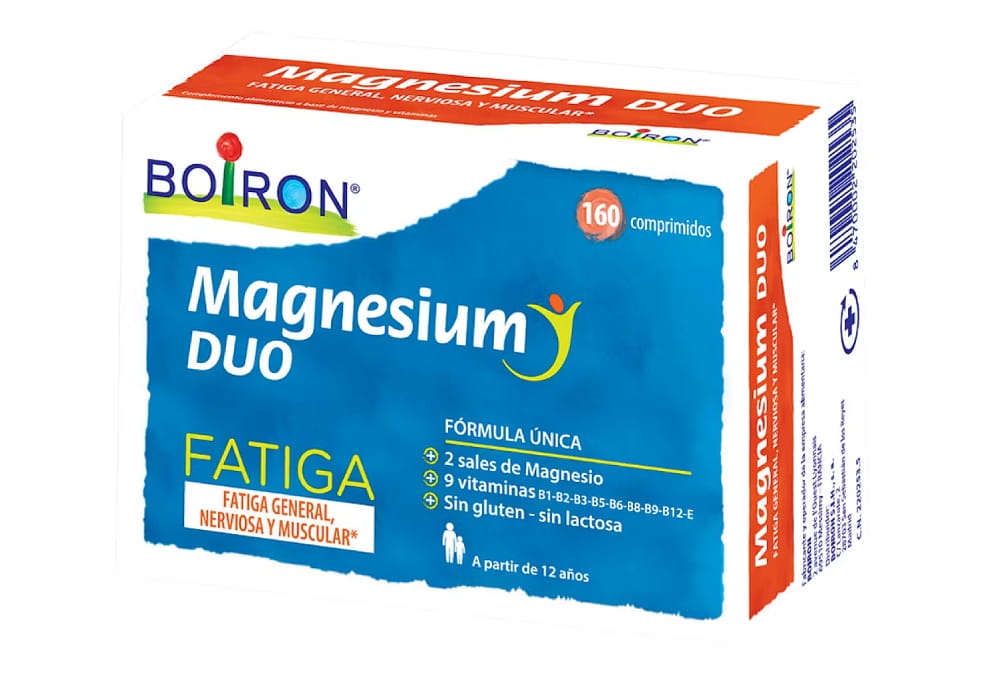 Magnesium Duo de Boiron con Carbonato de magnesio y Glicerofosfato de magnesio