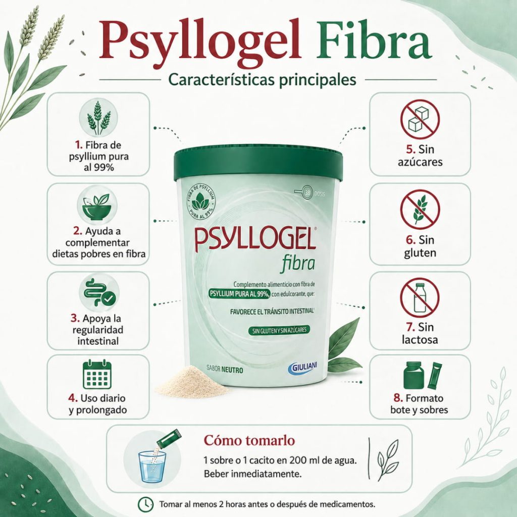 infografía características Psyllogel Fibra