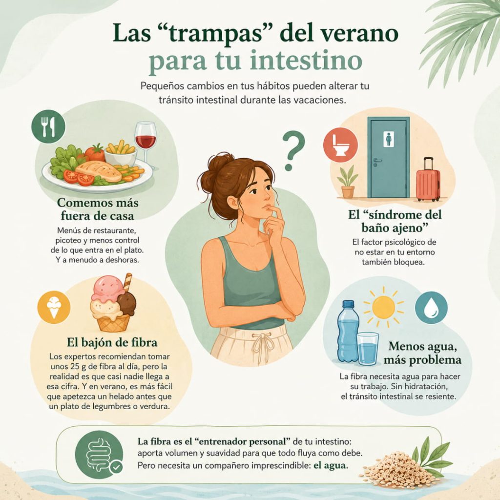 ilustración con las causas para un cambio en el tránsito intestinal