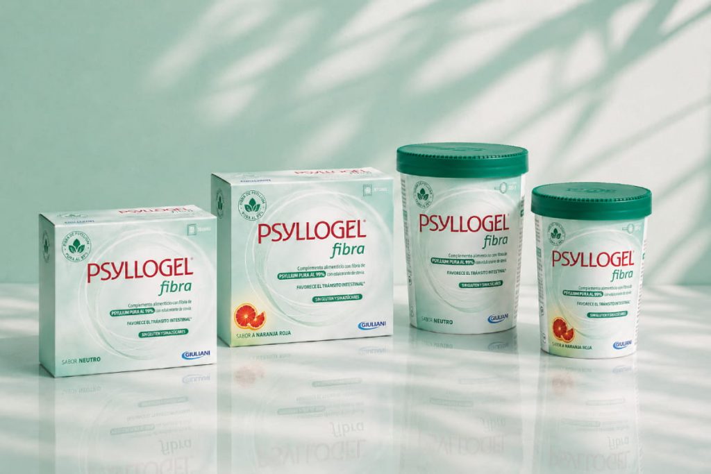 bodegón de la gama de productos Psyllogel Fibra